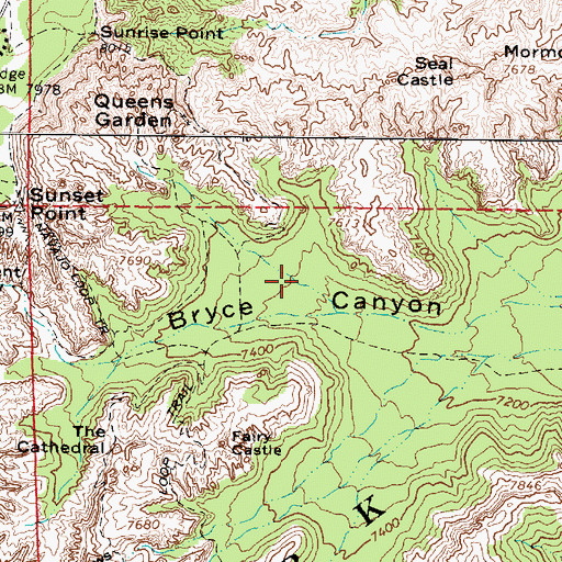 Topographic Map of Two Bridges, UT