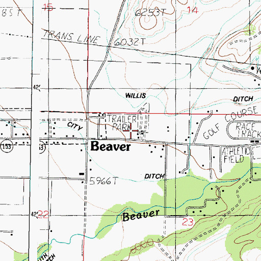 Topographic Map of United Beaver Camperland, UT