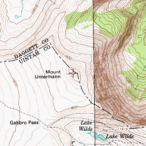 Topographic Map of Mount Untermann, UT