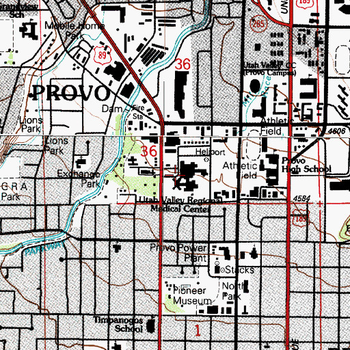 Topographic Map of Utah Valley Hospital, UT