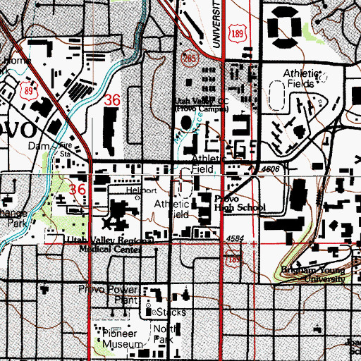 Topographic Map of Utah Valley Regional Medical Center Heliport, UT
