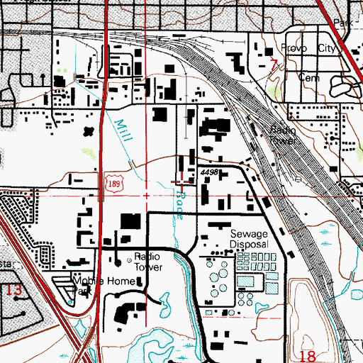 Topographic Map of East Bay Post High School - Central Utah Enterprises, UT