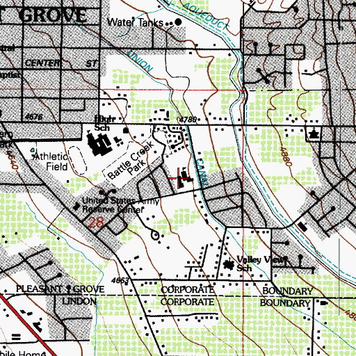 Topographic Map of Valley View Elementary School, UT
