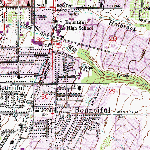 Topographic Map of Valley View Elementary School, UT