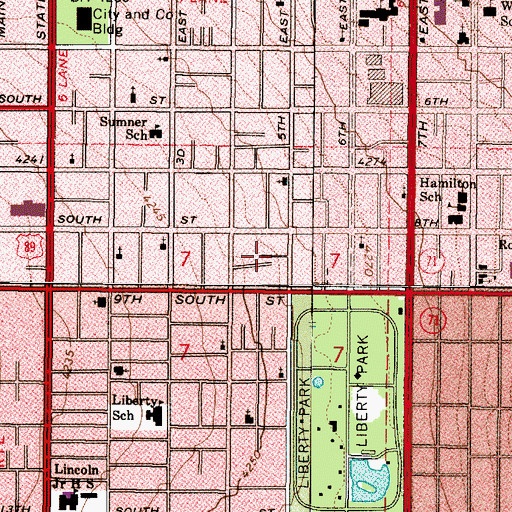 Topographic Map of Van Ness Tot Lot Park, UT