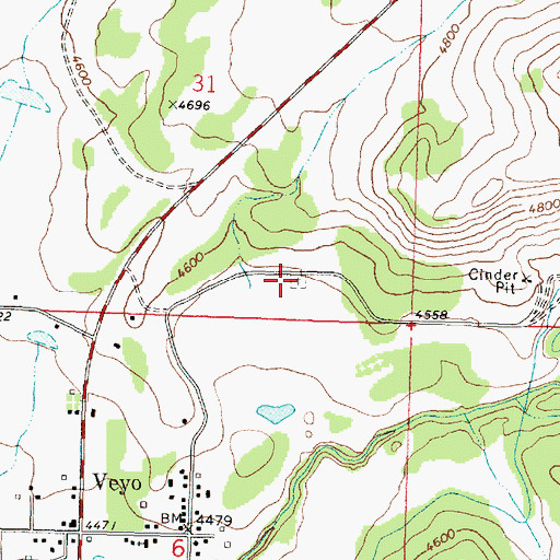 Topographic Map of Veyo Cemetery, UT