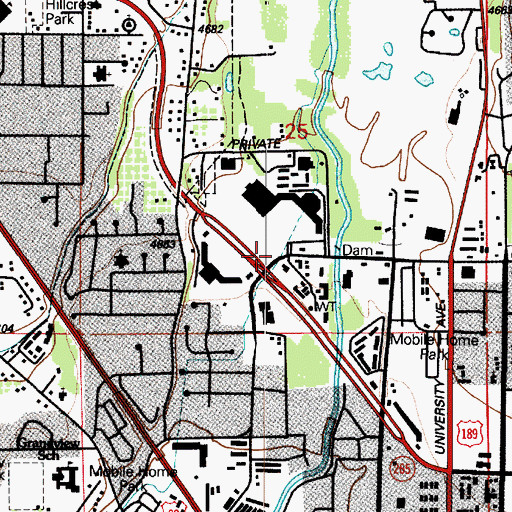 Topographic Map of The Village Green, UT