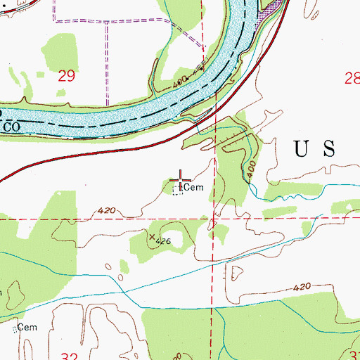 Topographic Map of Mount Zion Methodist Church (historical), AL