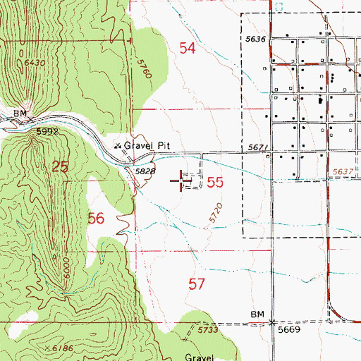 Topographic Map of Wales Cemetery, UT