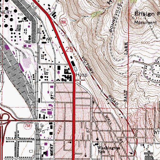Topographic Map of Warm Springs Park, UT