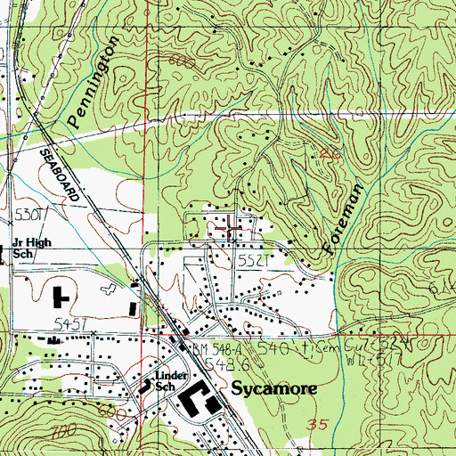 Topographic Map of Mountain Home Church, AL