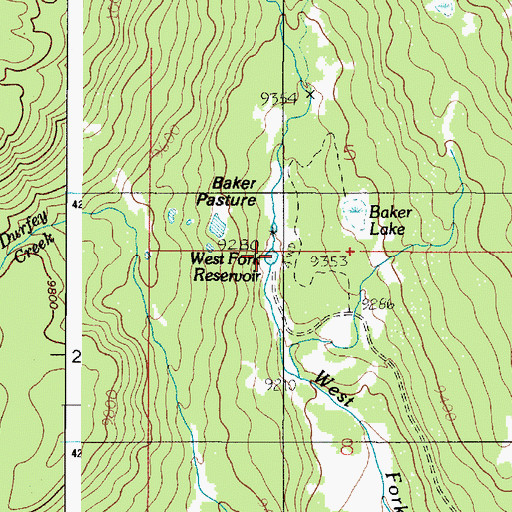 Topographic Map of West Fork Reservoir, UT