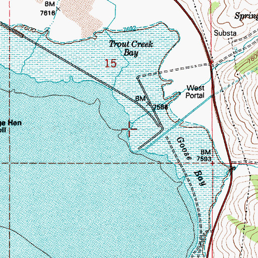 Topographic Map of West Portal Fisherman Access, UT