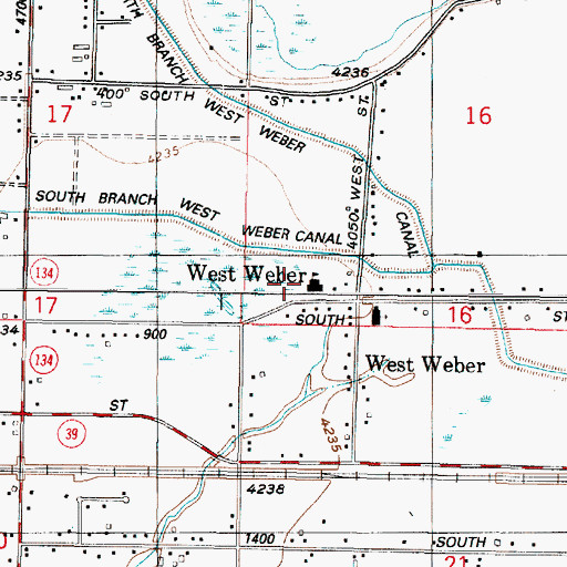 Topographic Map of West Weber Elementary School, UT