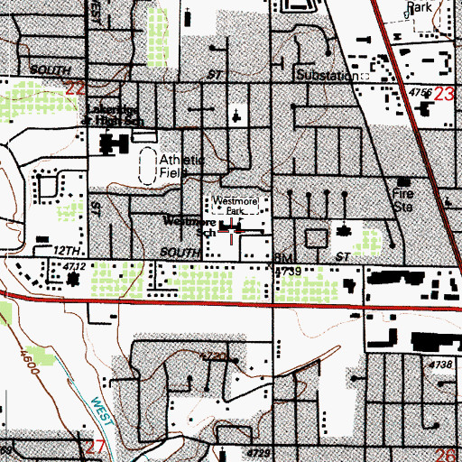 Topographic Map of Westmore Elementary School, UT