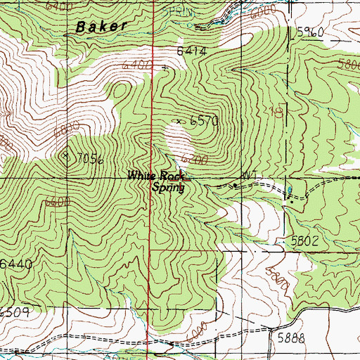 Topographic Map of White Rock Spring, UT