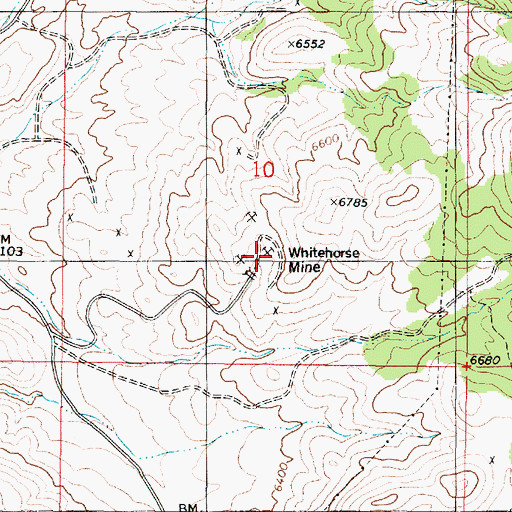Topographic Map of Whitehorse Mine, UT