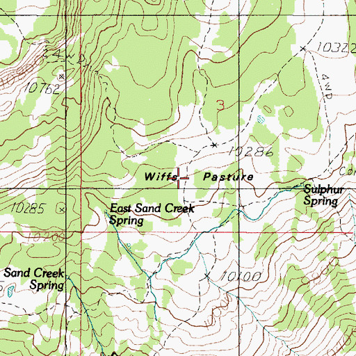 Topographic Map of Wiffs Pasture, UT