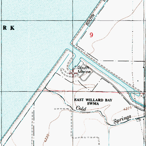 Topographic Map of Willard Bay South Marina Campground, UT