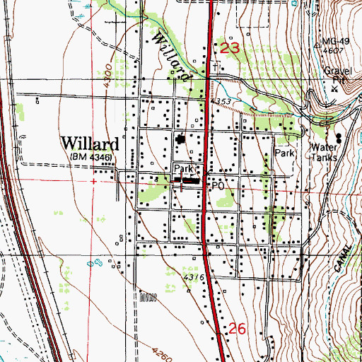 Topographic Map of Willard Elementary School, UT