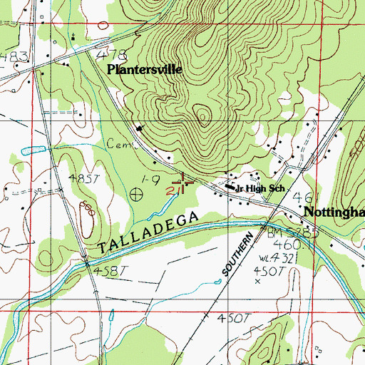 Topographic Map of New Light Methodist Church, AL