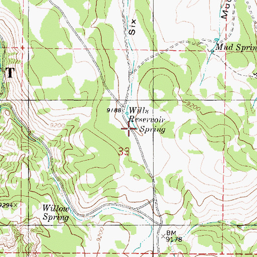 Topographic Map of Wills Reservoir, UT