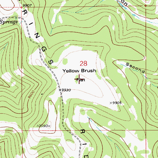 Topographic Map of Yellow Brush Flat, UT