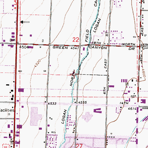 Topographic Map of Cache Valley Bible Church, UT