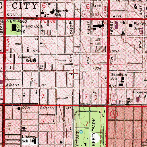 Topographic Map of Calvary Baptist Church, UT