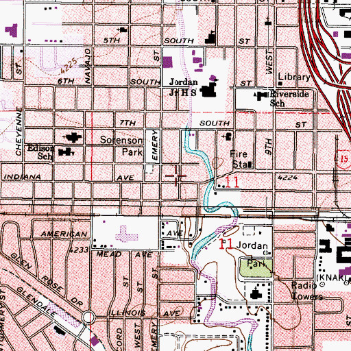 Topographic Map of Central Church of the Nazarene, UT