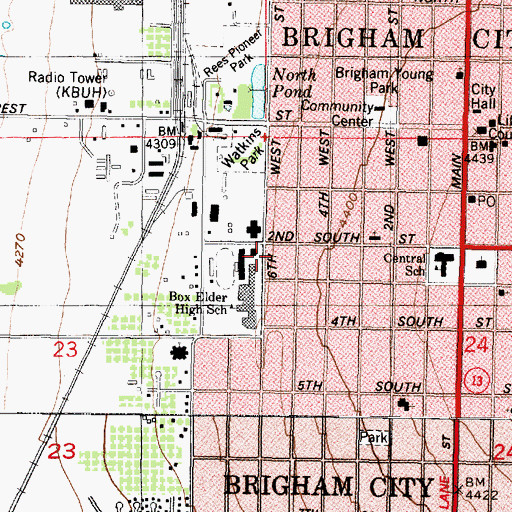 Topographic Map of Church of Christ, UT