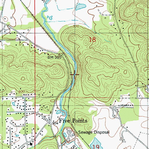 Topographic Map of Oden Gap, AL