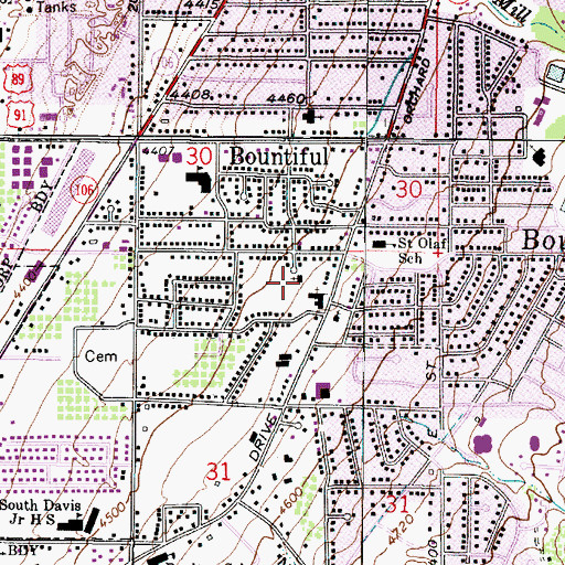 Topographic Map of Cross of Christ Lutheran Church, UT