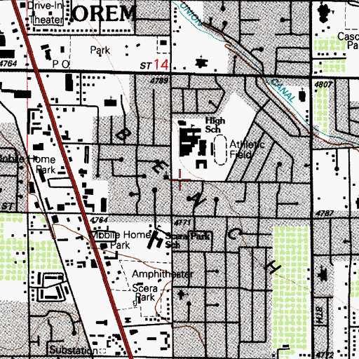 Topographic Map of Evangelical Free Church, UT