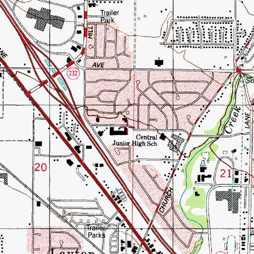 Topographic Map of First Assembly of God Church, UT