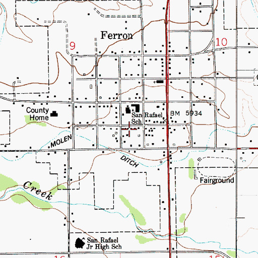 Topographic Map of First Baptist Church, UT