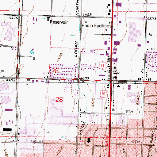 Topographic Map of First Baptist Church, UT