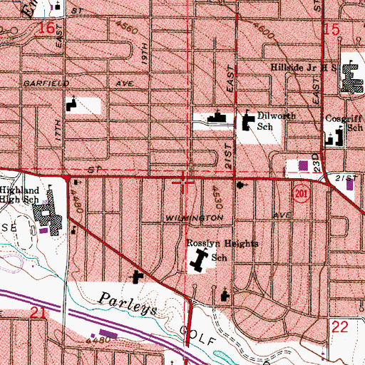 Topographic Map of First Church of the Nazerene, UT