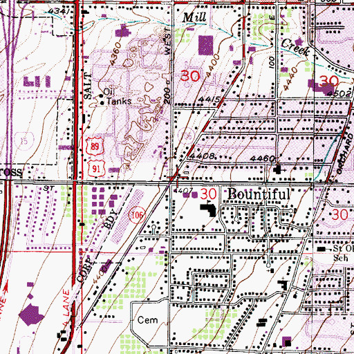 Topographic Map of First Southern Baptist Church, UT
