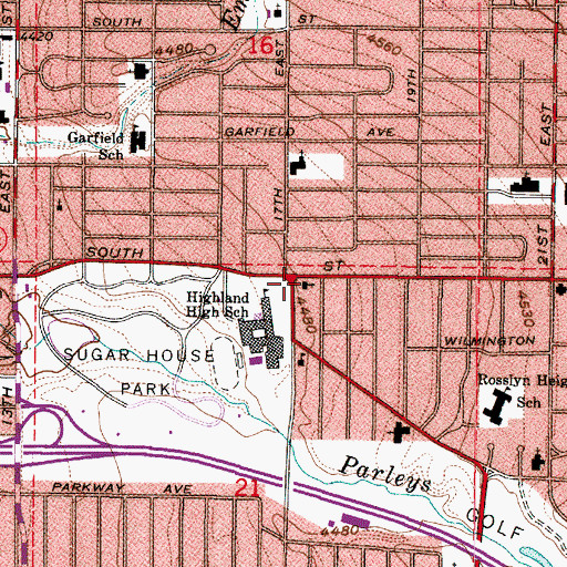 Topographic Map of Highland Baptist Church, UT