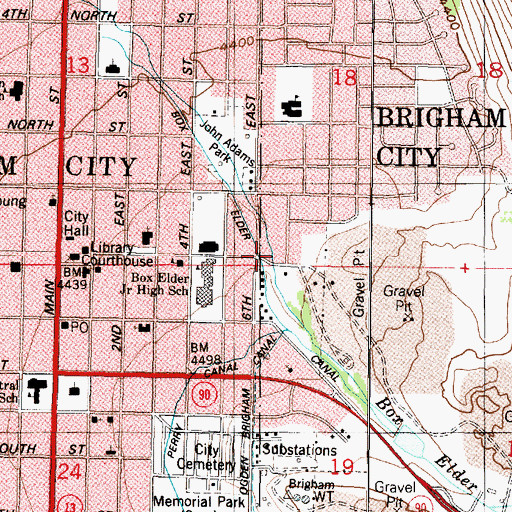 Topographic Map of Holy Cross Lutheran Church, UT