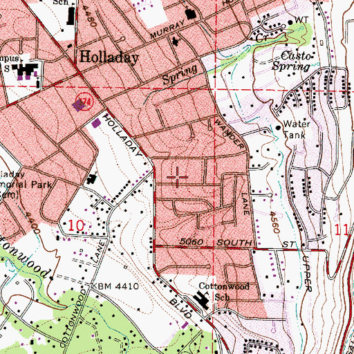 Topographic Map of Jehovahs Witnesses Holladay Congregation, UT
