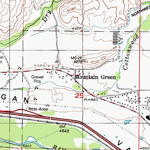 Topographic Map of Morgan County Community Church, UT
