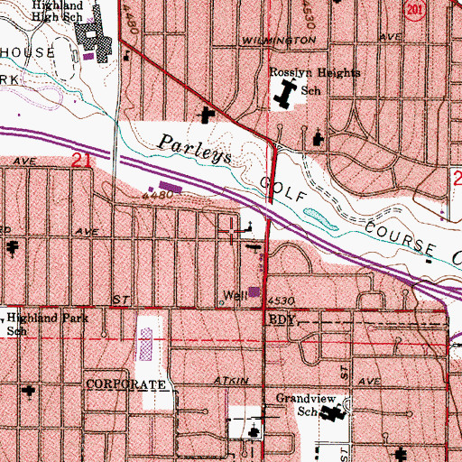 Topographic Map of Redeemer Lutheran Church, UT