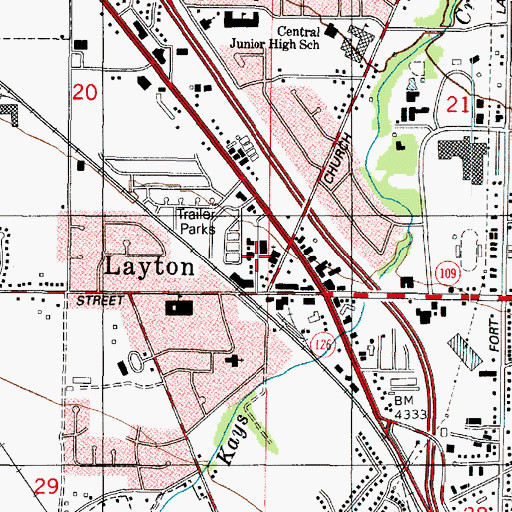 Topographic Map of Saint Rose of Lima Catholic Church, UT
