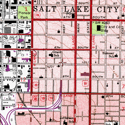 Topographic Map of Salvation Army - Salt Lake City, UT