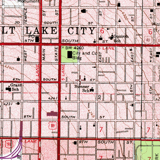 Topographic Map of Trinity A.M.E. Church, UT