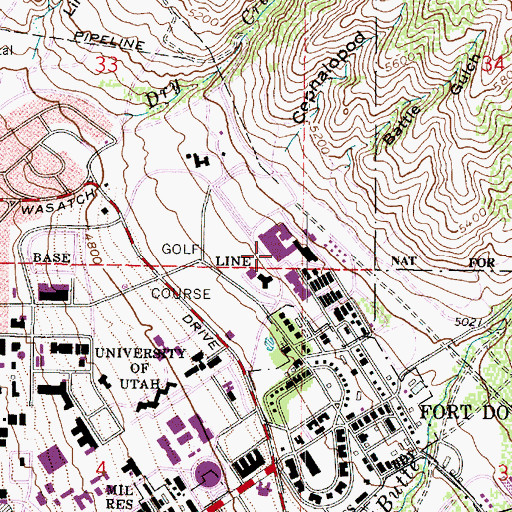 Topographic Map of University Hospital Chapel, UT