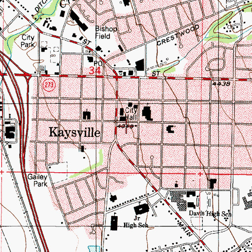 Topographic Map of Wasatch Baptist Church, UT