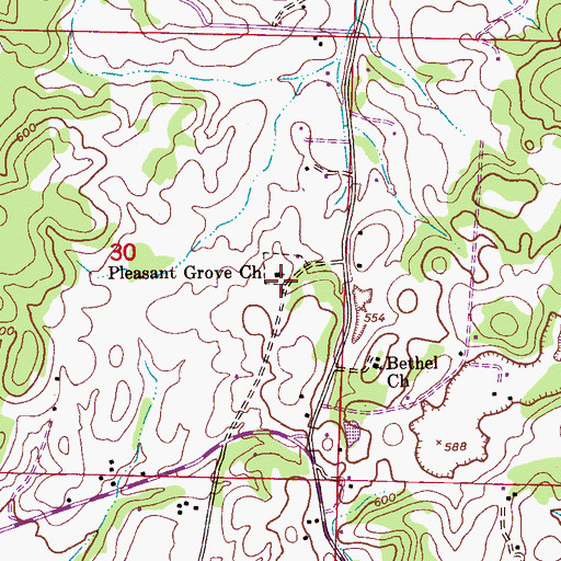 Topographic Map of Pleasant Grove, AL